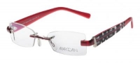 switch it! Marc Cain Randlos Brille MC 2602 in der Farbe dunkel rot - switch it Marc Cain Designer Brille - Modell 2602  Switch it Marc Cain Garnitur mit breiten Kunststoffb�geln. Das Mittelteil dieser switch it Brille ist dunkel rot & transparent. D...