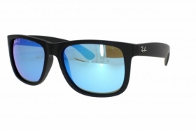 Ray Ban Sonnenbrille Justin RB 4165 622/55 in der Farbe schwarz gummiert
